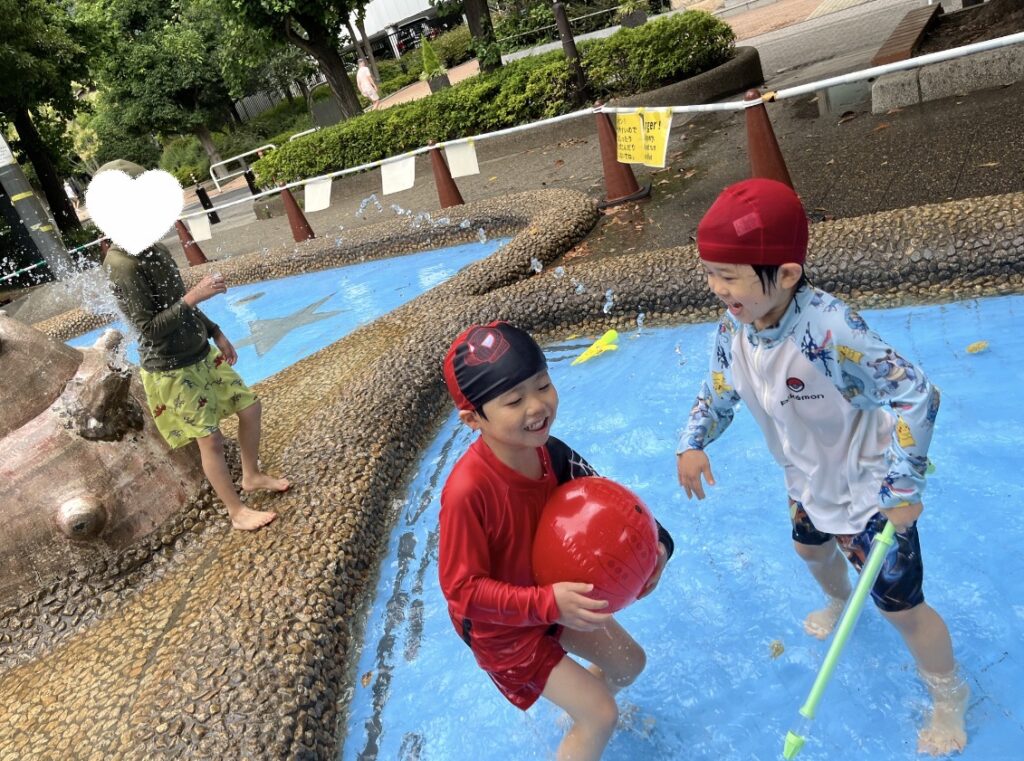 本芝公園で初めての水遊び💦